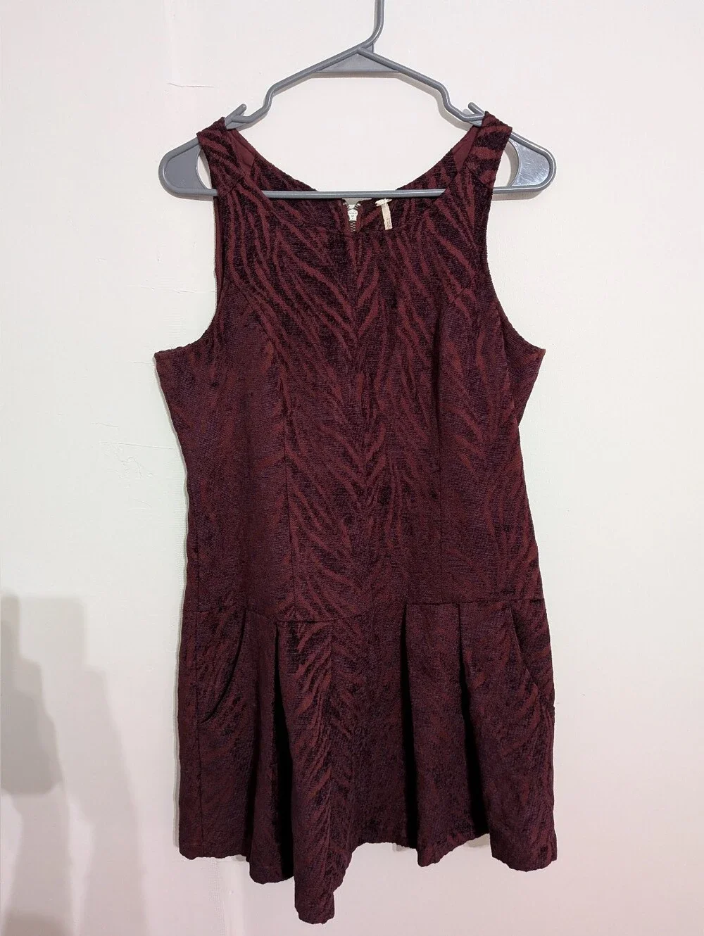 Free People Chenille Zebra Drop Waist Dress